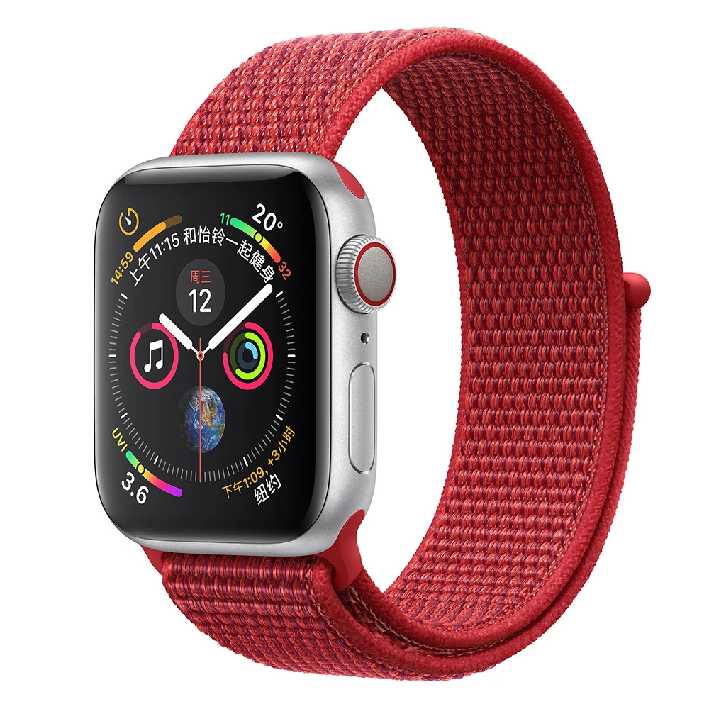 Red Нейлоновый ремешок для Apple Watch band series 5 iwatch 44 мм ремешок 38 мм 44 мм 40 мм iwatch sreies 4 3 2 pulseira браслет ремешок для часов - Цвет ремешка: Red