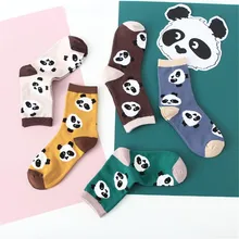 Новые милые носки с расцветкой «панда», женские модные забавные носки в стиле Харадзюку, осенне-зимние новые теплые носки без пятки для девочек и женщин, Meias