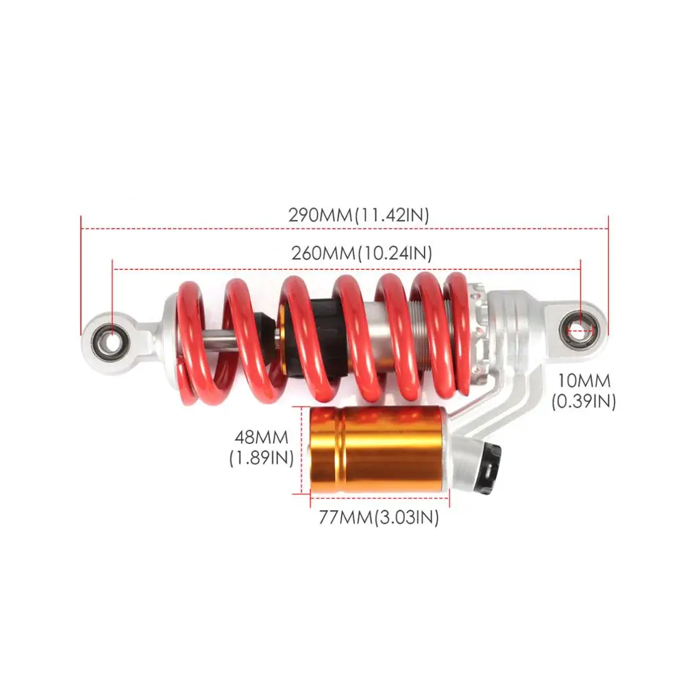 260MM Damper Spring Rear Suspension Scooter Pit Dirt Bike Motorcycle Moto Quad Air Shock Absorber D40 260MM Damper Spring Rear Suspension Scooter Pit Dirt Bike Motorcycle Moto Quad Air Shock Absorber D40