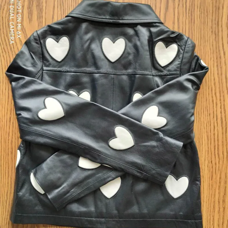 S-XXL,, Женское пальто из овчины, короткое, для девушек, натуральная кожа, куртки для мотора, милые женские пальто, уличная одежда, пальто с принтом, Женское пальто на молнии