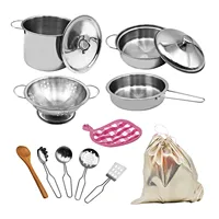 12 PCS Kitchen Set Pretend Play Simulated Kitchen Toy Children Role Playset Cooking Set Educational Gift for Kids Girls Boy 1