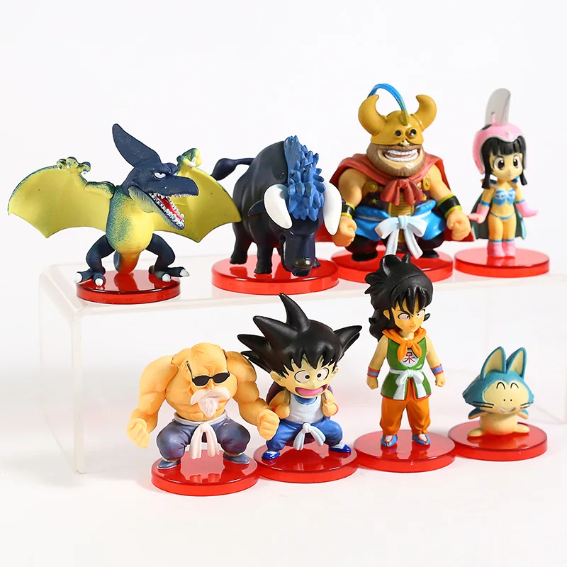 Dragon Ball Z Фос детский Сон Гоку Чичи Каме сеннин Yamcha Pual Ox-King мини ПВХ Фигурки игрушки 8 шт./компл