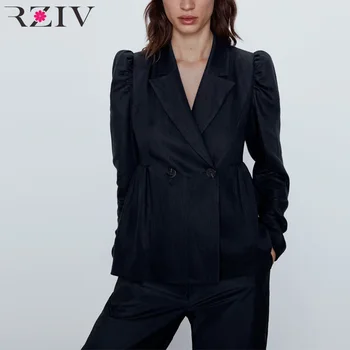 

RZIV Spring women's suit casual solid color double-breasted suit