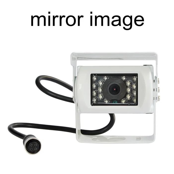 DIYSECUR 4PIN HD IR Ночное Видение заднего вида парковочная камера для грузовика, автобуса, грузовика, белого цвета - Название цвета: mirror image