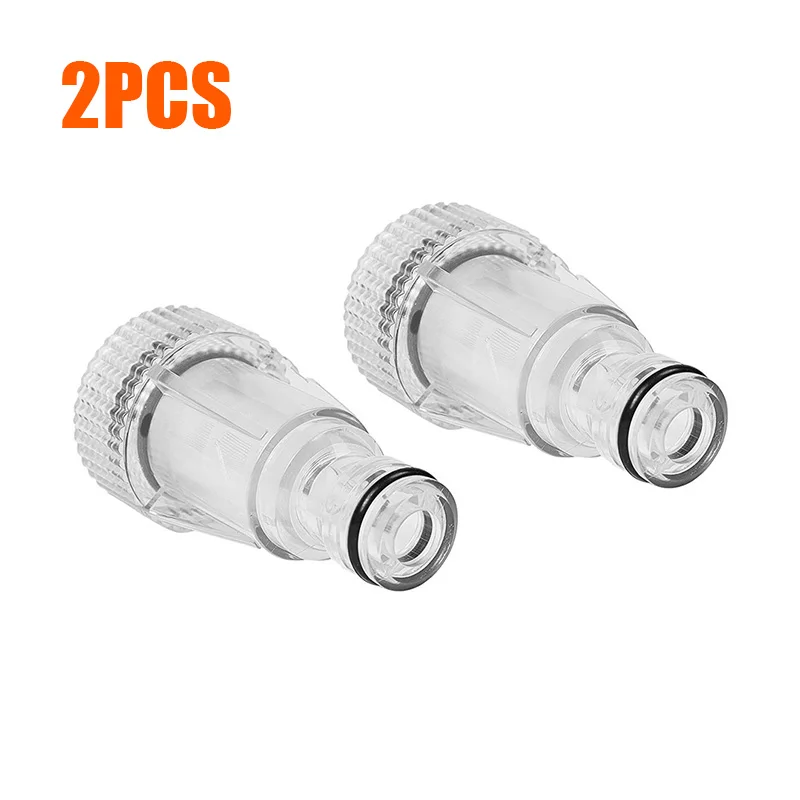 Connection Water filter Attachment 2pcs Car High pressure Plastic Transparent For Karcher K2 K7 Tool Convenient 140 car clean machine water filter high pressure connection for karcher k2 k7 plastic garden power tool parts