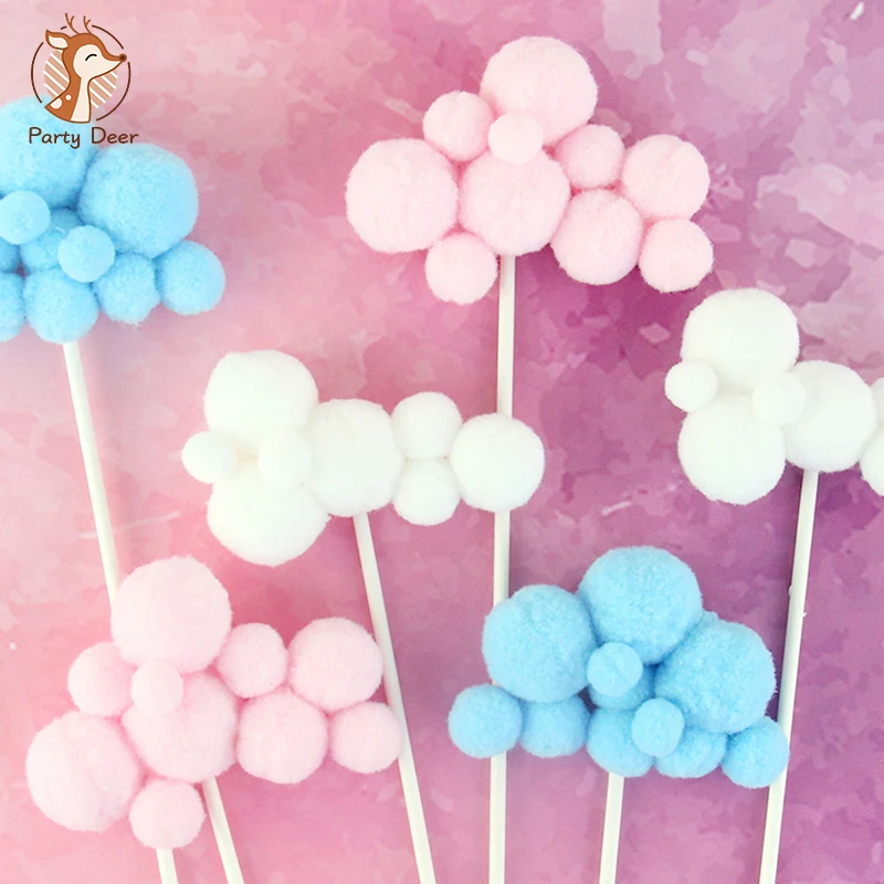 Commercio All'Ingrosso Molle Nuvola Rosa Cake Topper Bambino Ragazzo O Una Ragazza Felice Torta Di Compleanno Topper Torta Nuziale Topper Rifornimenti