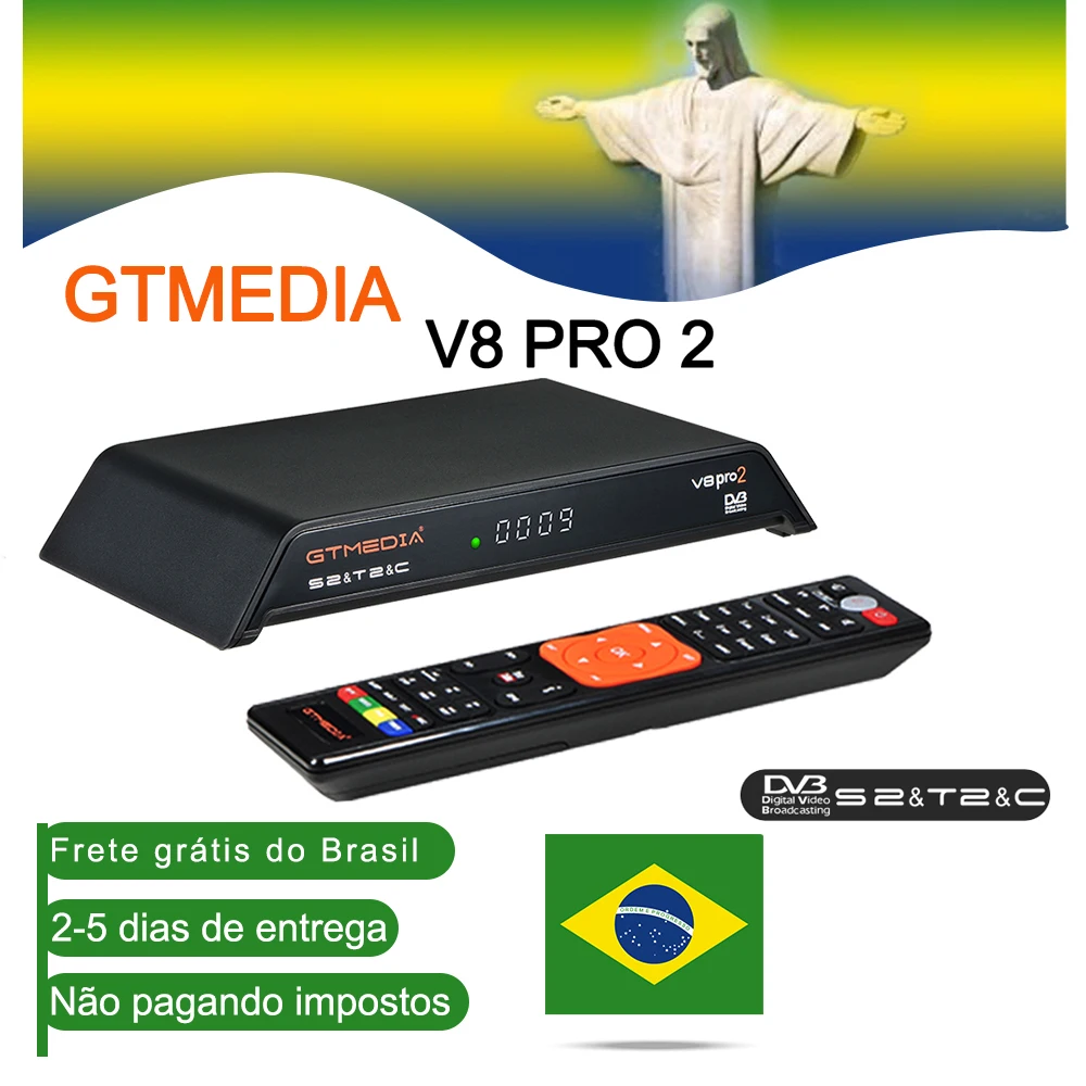 GTmedia V8 Pro2 декодер DVB-S2/T2Cable DVB-S2X Встроенный Wi-Fi, H.265 Поддержка интерактивное телевидение CCcam ключ powervu, biss спутникового телевизор