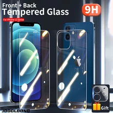 Frente + para trás vidro temperado para o iphone 12 pro max mini protetor de tela para o iphone 11 pro capa completa lente da câmera película protetora