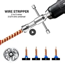Eletricista geral automático fio descascador torção fio ferramenta de fio torção rápida linha de descascador de cabo