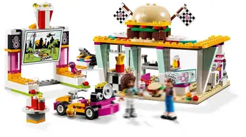 

Girl Friends Drifting Diner Race Car and Go-Kart Toy Building Blocks Compatible 41349 BricksKit for Kids Best Creative Gift