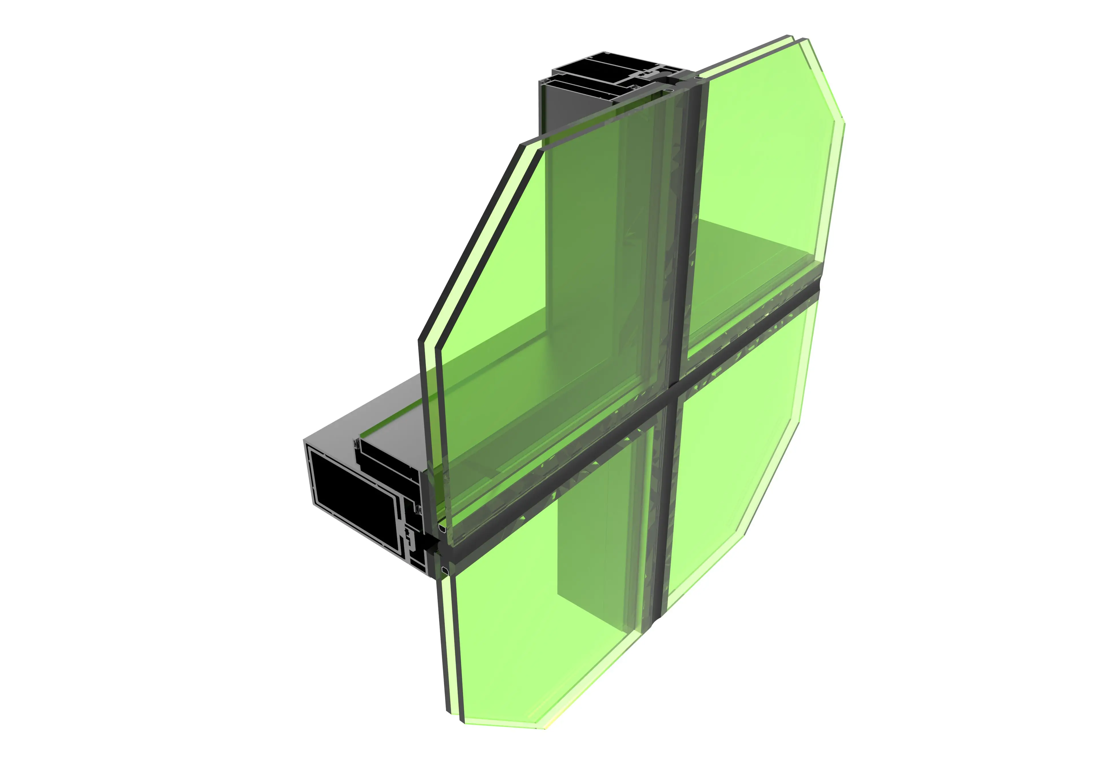 new design type double tempered glass maximum glass size curtain wall of window aluminium curtain wall