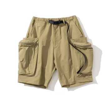 

EWQ / men's wear 2020 fashion three-dimensional bag tooling shorts male's loose casual straight knee length pants for male Y2855