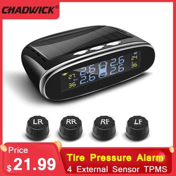 

TPMS 4PCS Sensor Tire Pressure Monitoring System Car Auto Tire Pressure Monitoring USB Tire Pressure Alarm