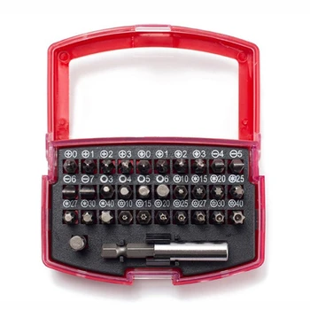 

32-Piece Screwdriver Bit Set (30 Most Commonly Used Screwdriver Bits + 1 Adapter and 1 Post)