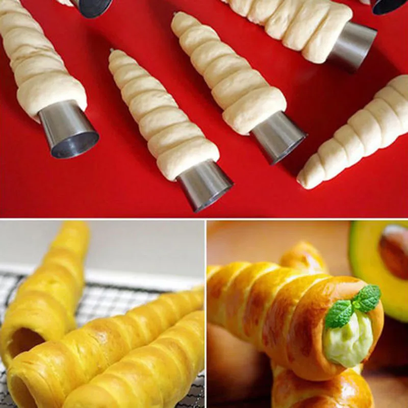 12x Non-Stick Durable Baking Mold Mould Cannoli Form Tubes Cream Croissant Horn Bread Tool For Kitchen | Дом и сад