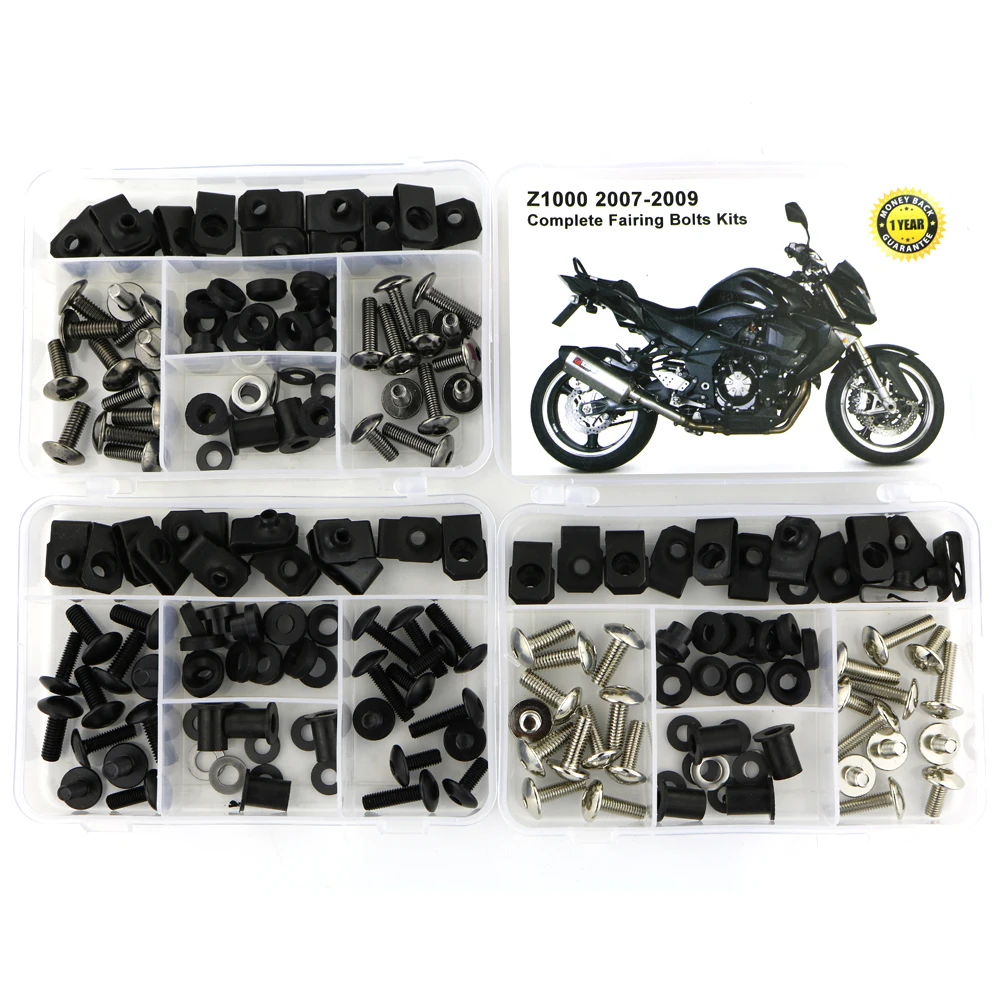 

For Kawasaki Z1000 2007 2008 2009 Motorcycle Complete Body Full Fairing Bolts Kit Fairing Clips Nut OEM Style Screws Steel 1 Set
