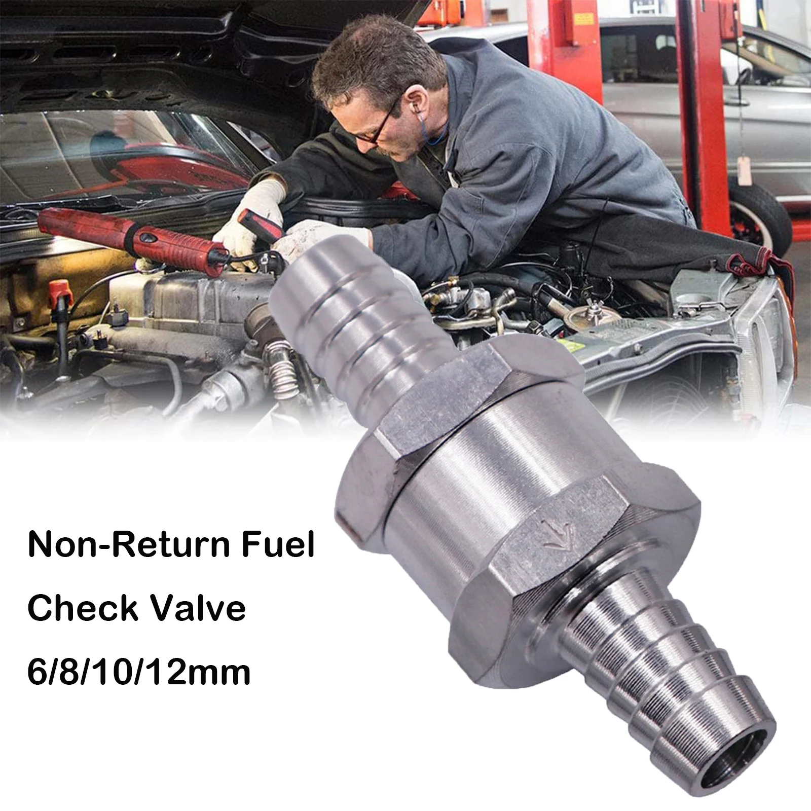 Fuel Non Return Check Valve Aluminium Alloy Petrol Diesel Water Fuel Line One Way Check Valve for Car Motorcycle Caravan Ship