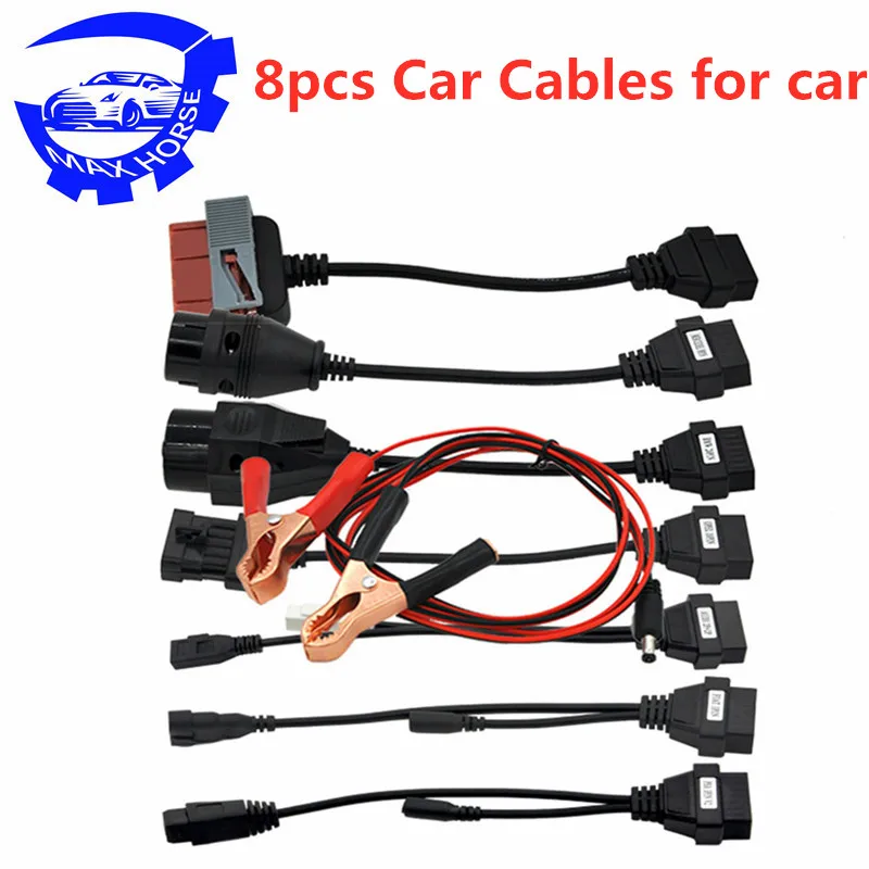 

8pcs Car Cables Set for VD ds150e CDP multidiag pro+ mvdiag wow snooper vdijk autocoms pro Cars OBD2 Connector Free Ship