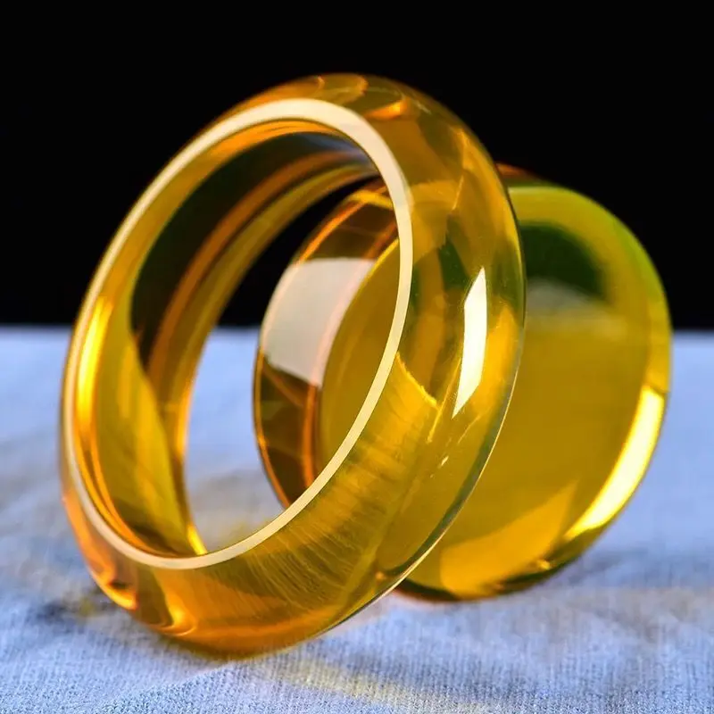 

Hot Selling Natural Yellow Amber Bangle Charm Jewellery Women's Hand-Carved Bracelet for Women Men Fashion Accessories 56-64mm
