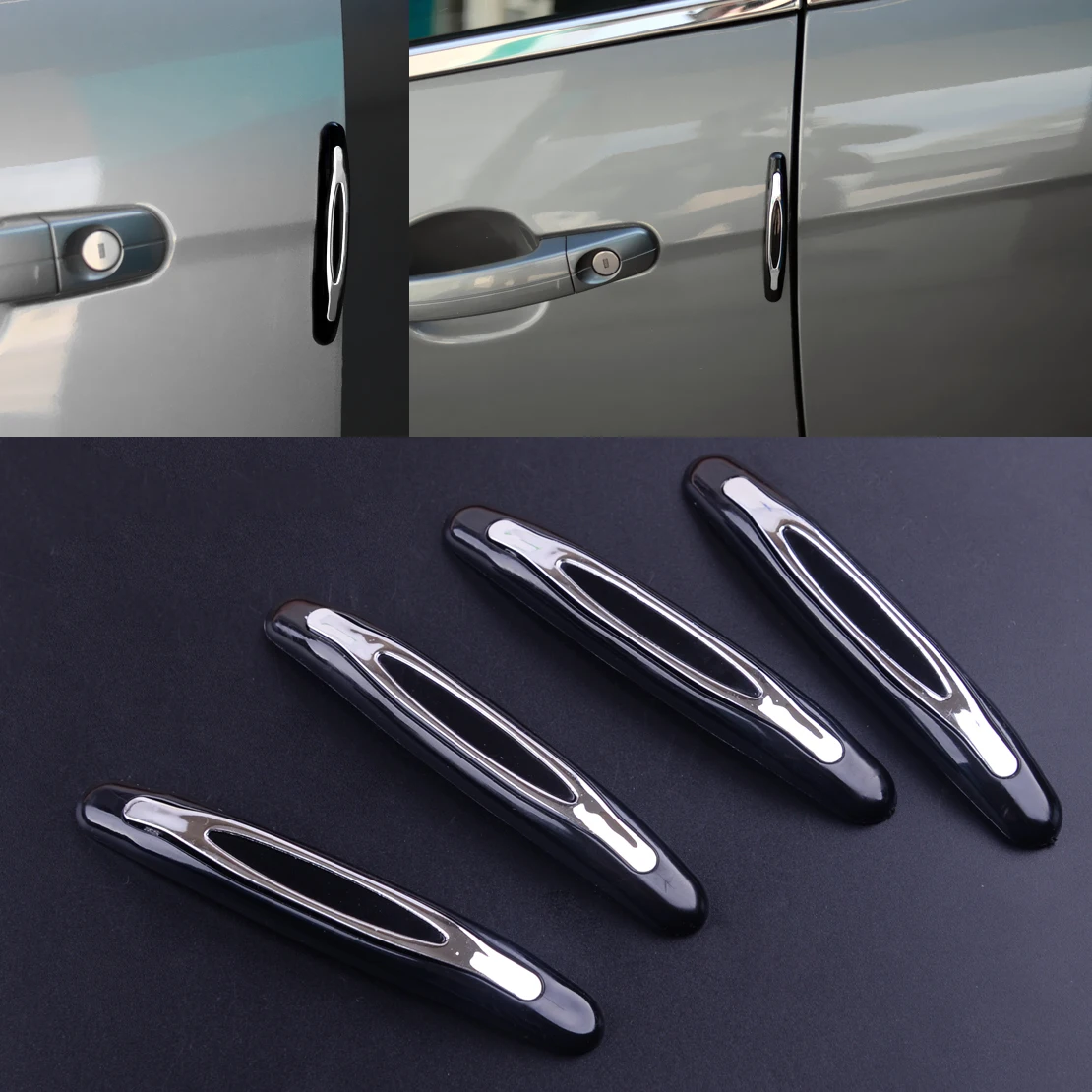 4Pcs Black Car Door Edge Scratch Anti 