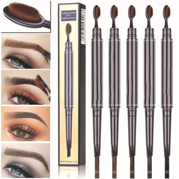 

Double Eyebrow Pen with Brush Toothbrush Head Eyebrow Pencil Multifunctional Waterproof Long Lasting Makeup Eyebrow Pencil 1Pc