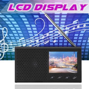 

2.4 Inch Portable Radio Rechargeable Handheld Digital FM DAB MP3 Player Color LCD Display Speaker Digital Tuner Broadcast