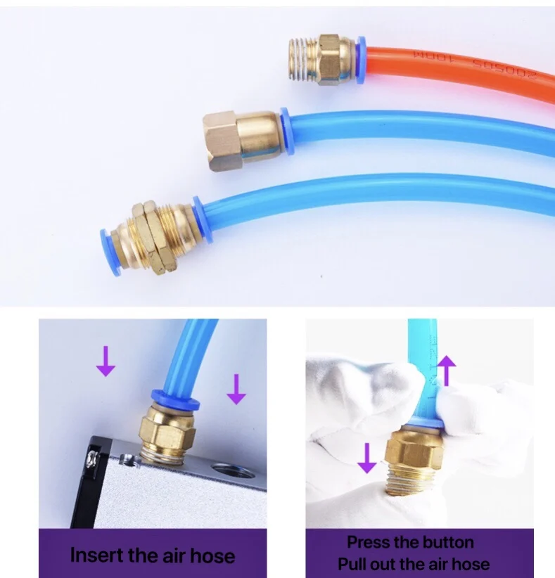 Pneumatic Air Connector Fitting PC/PCF/PL/PLF 4mm 6mm 8mm Thread 1/8