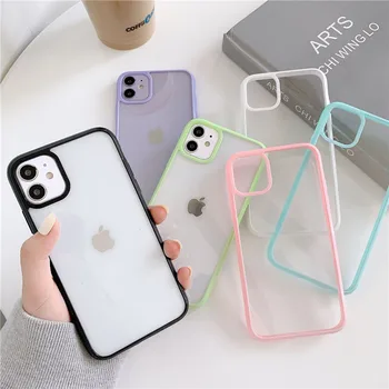 Funda For iphone 12 pro Case Luxury Clear Candy Phone Bumper Coque For iphone 11 Case For Women Men X XS Max XR 6 8 7 Plus Cover 2