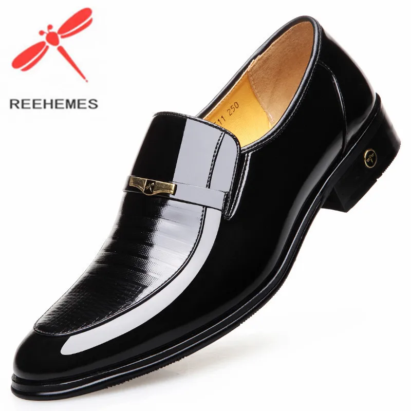

Micro for reehemes Men's Fashion Formal Wear Business Bright Leather Shoes Patent Leather England Pointed Men's Shoes Sub-5511
