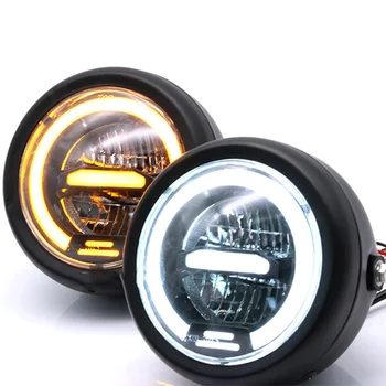 

55W 6.5 Inch Universal Motorcycle Led Round Headlight Angel Eye Off-Road Driving Light LED head light lamp LED