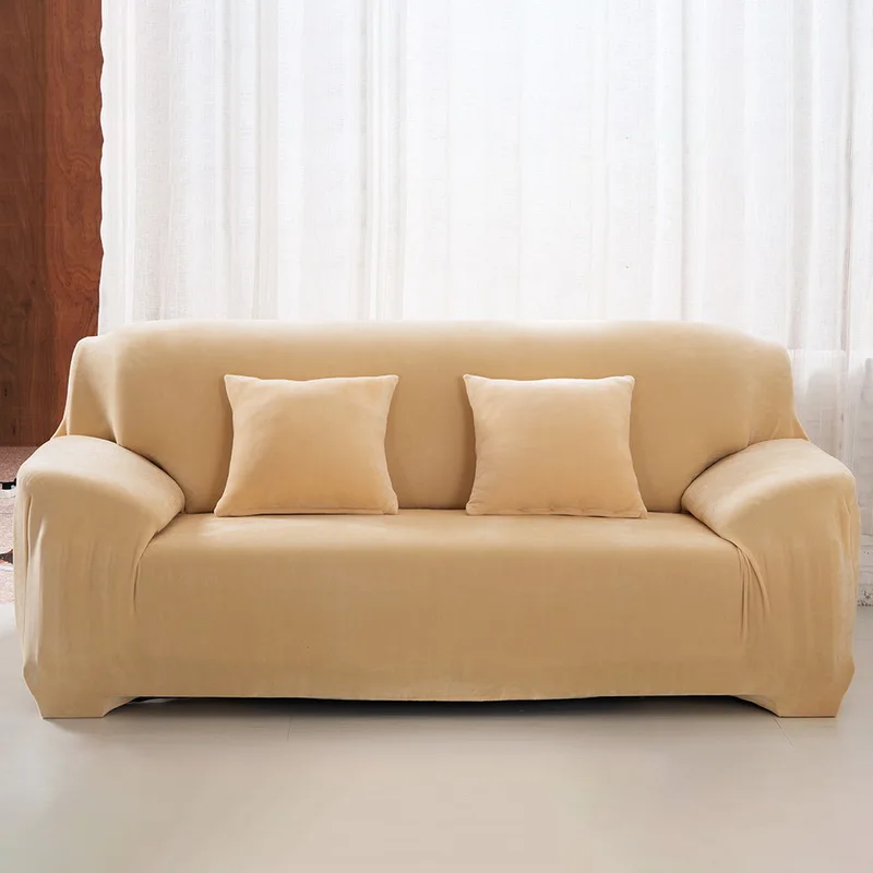 Плюшевые толстые теплые чехлы для диванов, универсальные эластичные чехлы для диванов в стиле ретро, мягкие чехлы для диванов