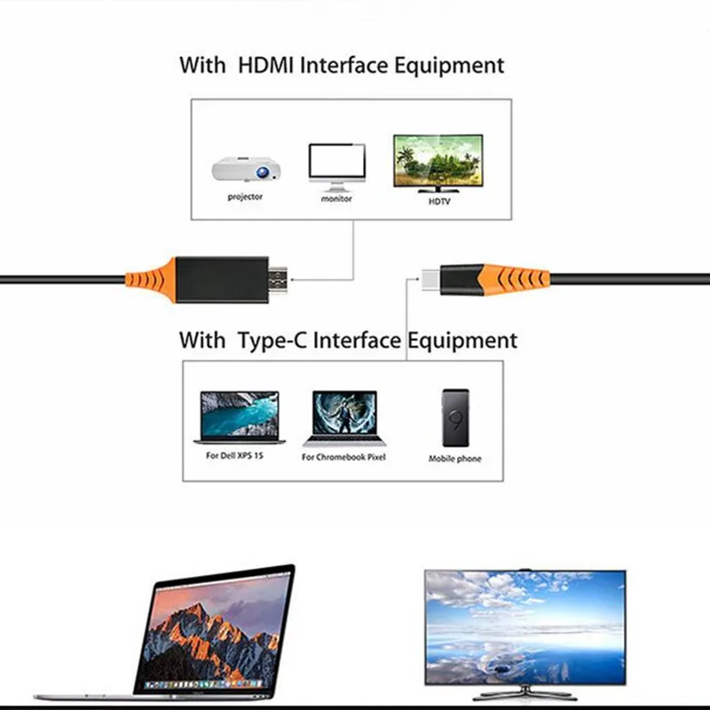 2 м Тип C к HDMI видео кабель USB C USB 3,1 к HDMI Кабель 1,8 м 4 к USB 3,1 к HDMI поддержка 4 к USB-C HDMI
