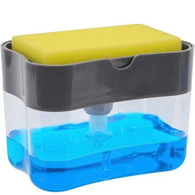 

Kitchen Soap Pump Dispenser with Sponge Storage Holder Liquid Soap Dispenser Container Sponge Storage Organizer Kitchen Gadget