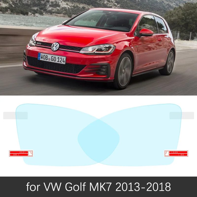 Golf MK7 Полное покрытие анти-туман непромокаемая пленка зеркало заднего вида пленка для Volkswagen VW Golf 7 MK7 2013~ Автомобильная Наклейка Автомобильные аксессуары - Название цвета: Golf MK7