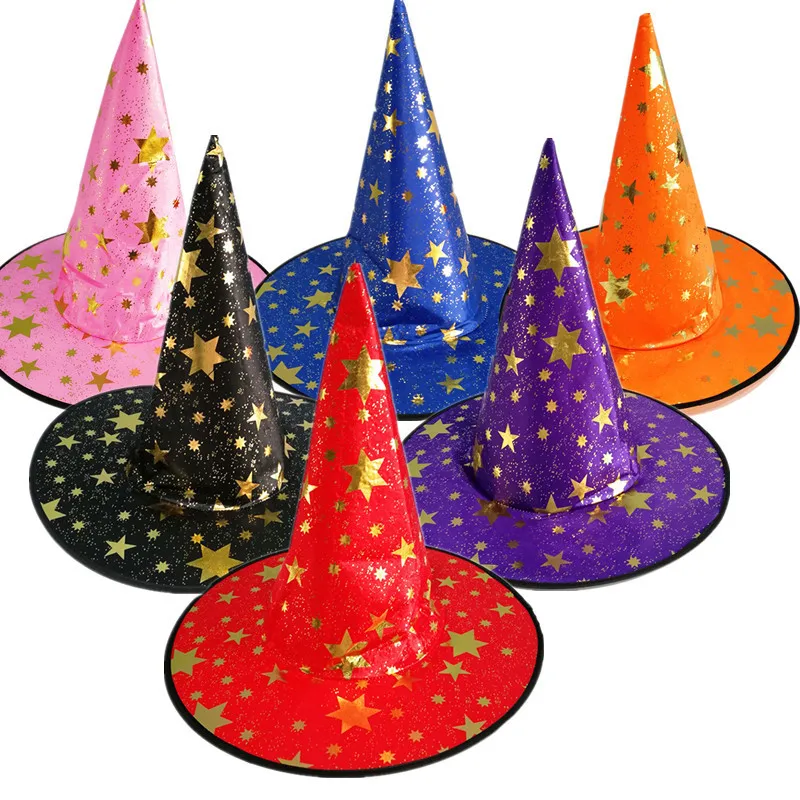 Adult Kids Halloween Costume Bronzing Witch Cloak Cape Hat Girls Boys Cosplay Costume Party Props Halloween Decoration Birthday