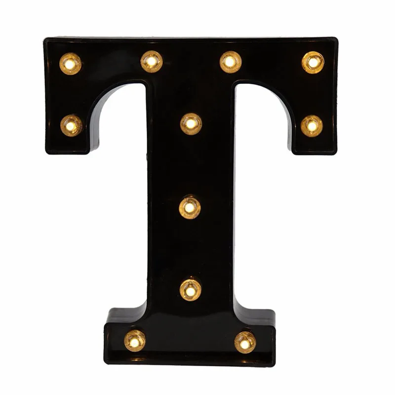 26 Letters LED Night Light Marquee Sign Alphabet Lamp For Christmas Birthday New Year Valentine's Day Decoration 66CY