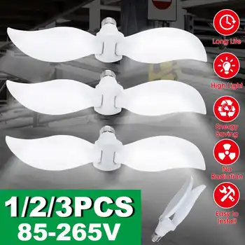 

30W 85-265V LED Garage Light Fan Deformable E27 Bulb Ceiling Lamp Pendant Lights 6500K For Workshop Garage Home Office Warehouse