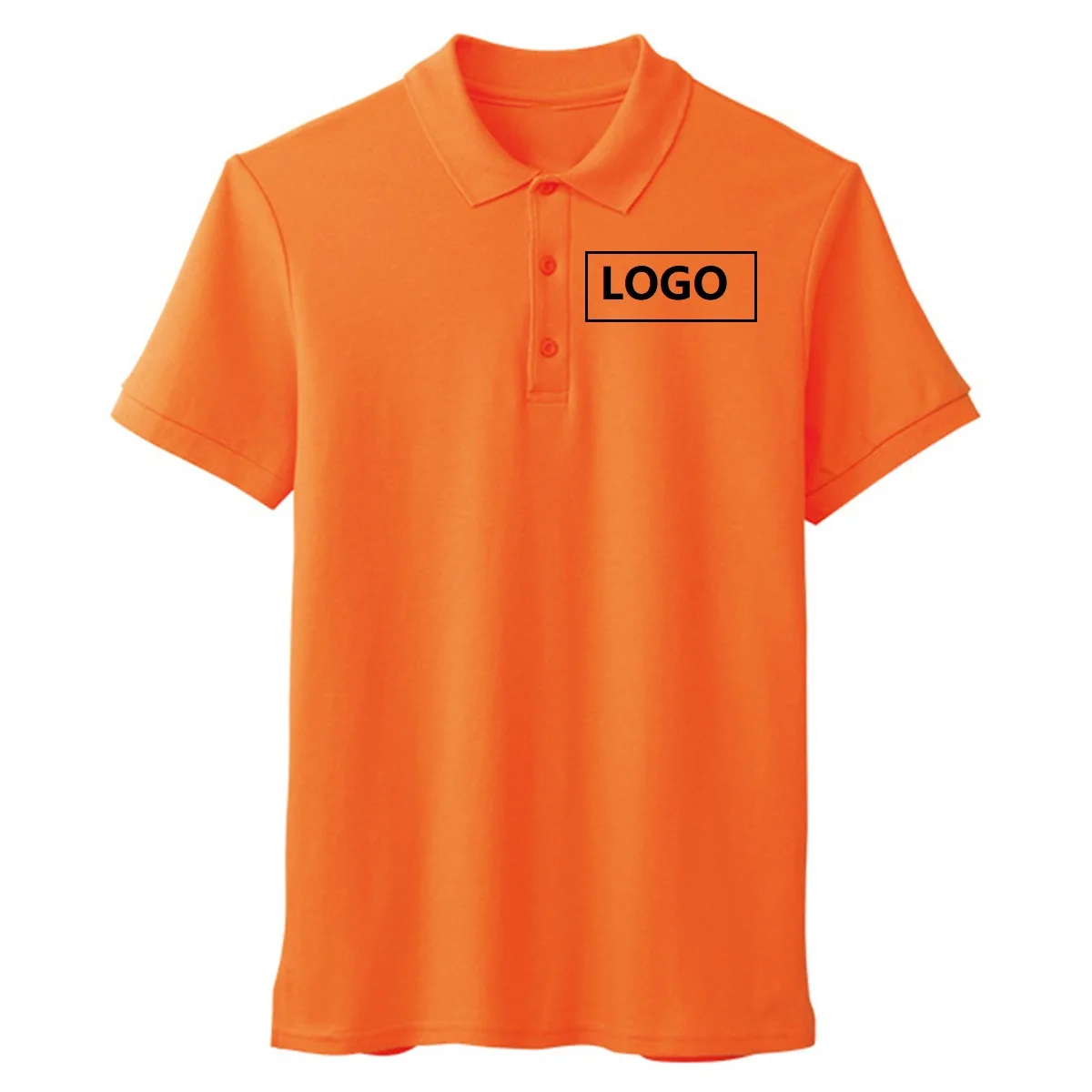 Повседневные однотонные рубашки поло с коротким рукавом, принтованный дизайн, фото, логотип «сделай сам», индивидуальные мужские и wo мужские хлопковые рубашки поло, топы, форма компании - Цвет: Orange