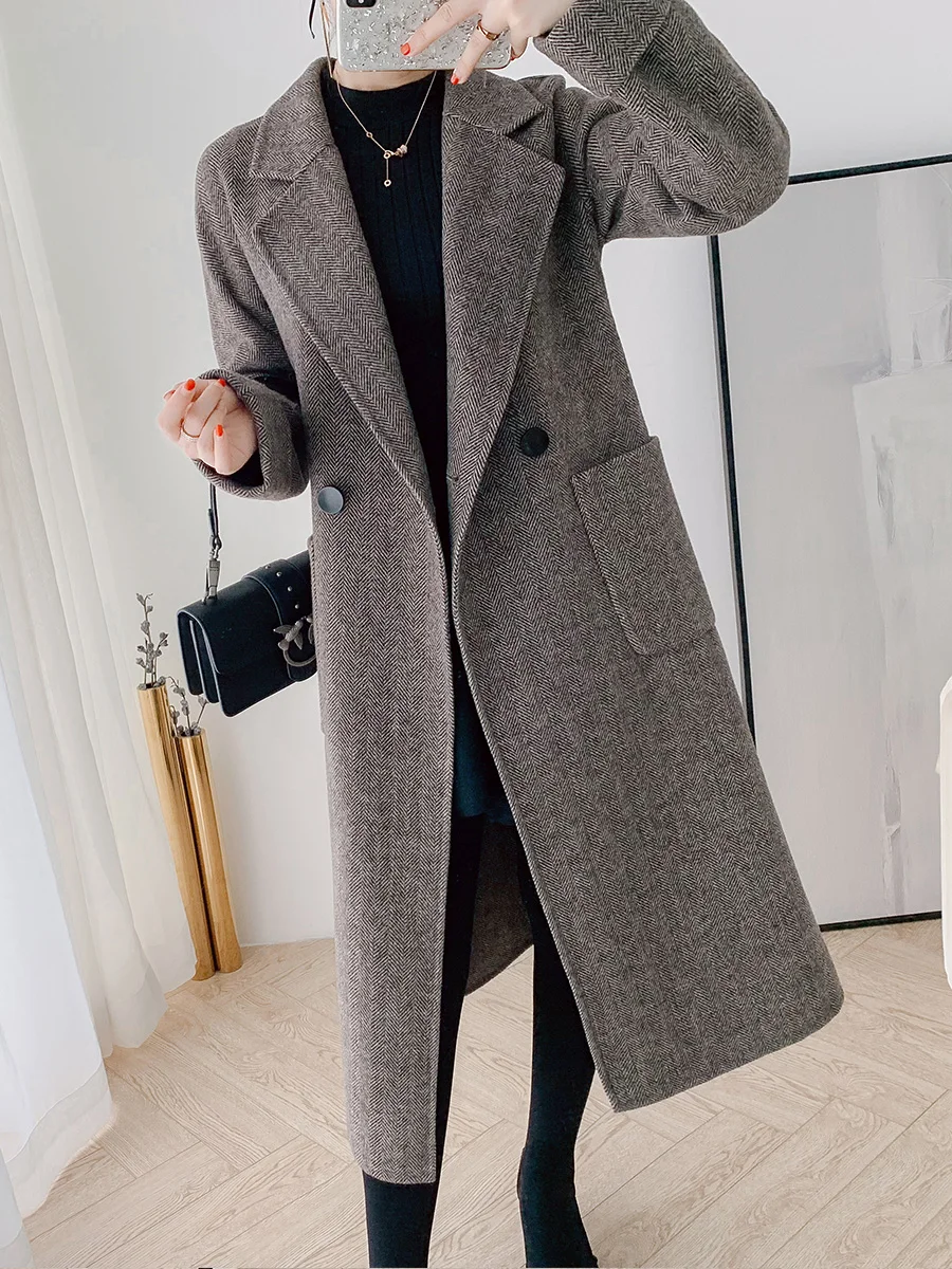 2020 Dark Gray Coat Elegant Korean Style OG0700