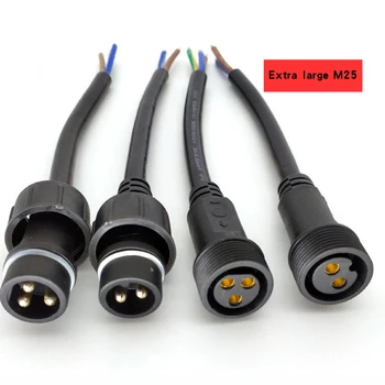 

M25 Waterproof Wire Connector Extra Large Hermaphrodite Connector 2 pin 3 pin 2.5 Square Copper Wire Connector