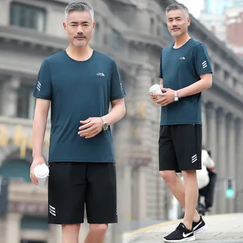 

Manufacturers Direct Selling Daddy Clothes Summer Wear Set Fashion Middle Aged and Elderly People Men'S Wear Dad Quick Drying Cl
