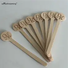 X100 монограммовые мешалки для кофе деревянный чай питьевой палочки для размешивания круглый край для свадебной вечеринки мешалки вечерние украшения