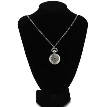 

Men Pocket Watch Retro Bronze Tone Round Shape Spider Web Pattern Watches With Chain Necklace NIN668
