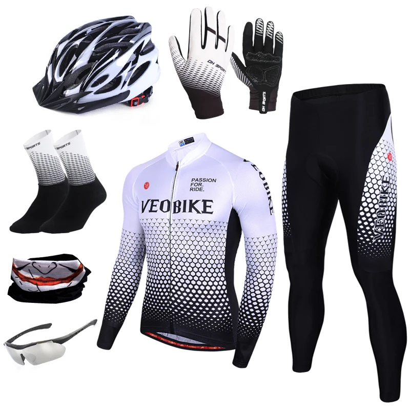 

New Breathable Spring Long Sleeve Men Cycling Jersey Set Pro Team 2020 MTB Bike Clothes Bicycle Wear Clothing Outdoor Sportswear