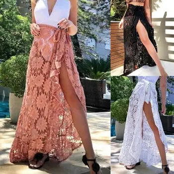 

Women Bikini Cover Up Swimwear Sheer Beach Maxi Wrap Skirt Sarong Pareo Dress