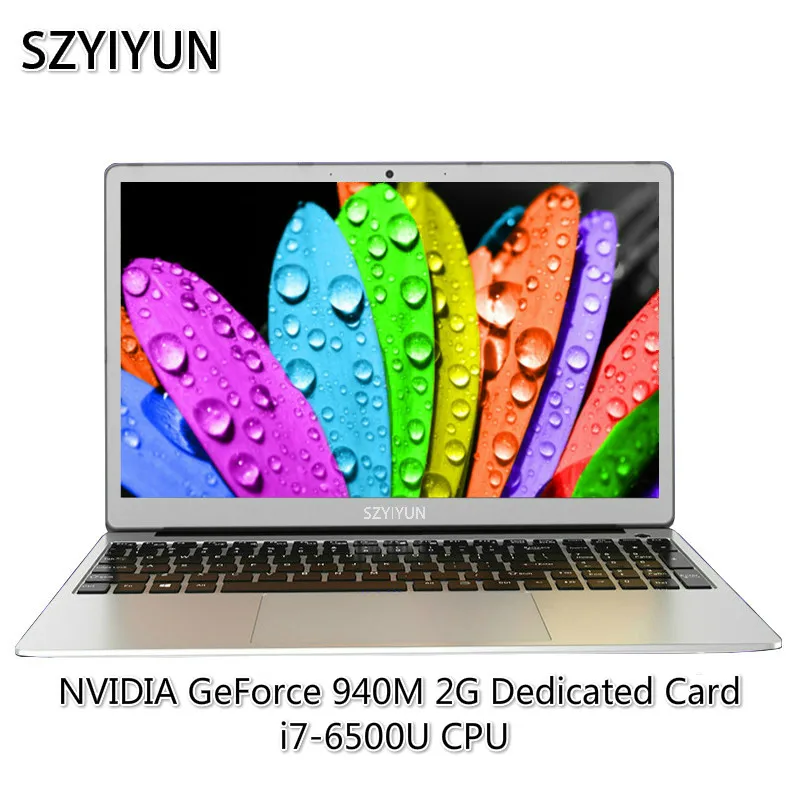 price cut  15.6 Inch i7-6500U 2G Video Card Gaming Laptop Russian Laser Backlit Keyboard Netbook 16G RAM Intel