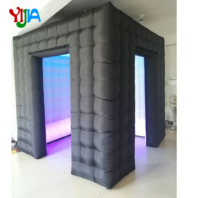 8FT Cube Inflatable Photo booth with LED strips lights and inner air blower for party wedding Decoration 8FT Cube Inflatable Photo booth with LED strips lights and inner air blower for party wedding Decoration