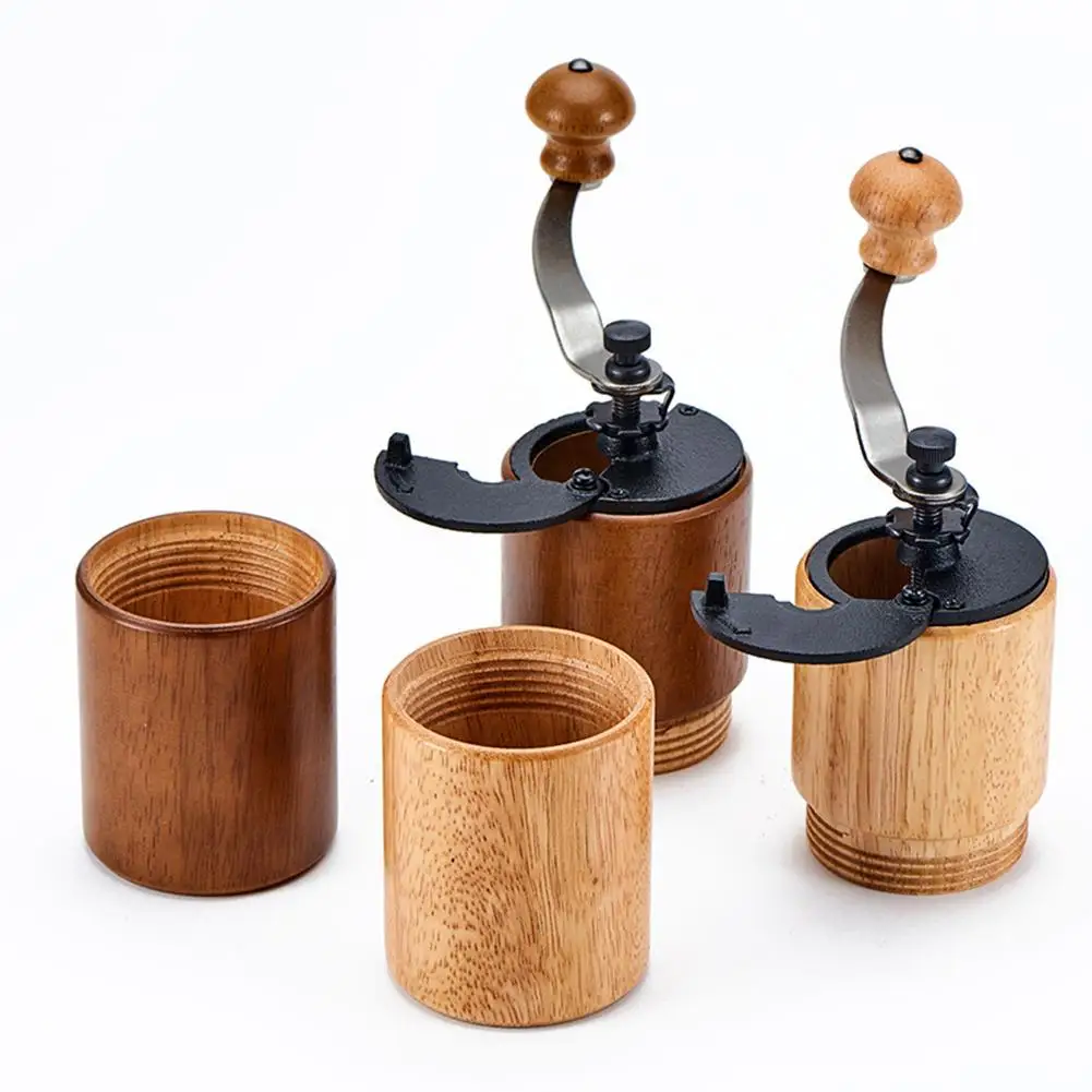 

Manual Wooden Coffee Grinder Maker Bean Grinder Cast Iron Burrs Hand Crank Beans Spices Nuts Seeds Coffee Mill Kitchen Tool