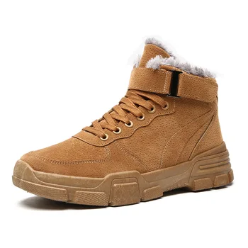 

Winter men's boots, Martin snow boots, plush and thickened warm high top shoes, casual boots chelsea boots men combat boots