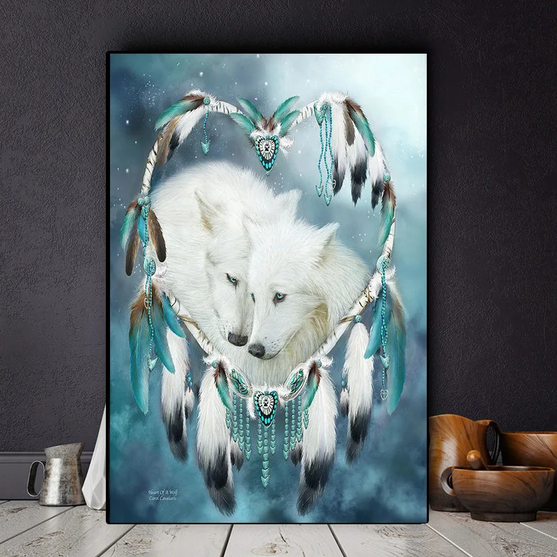 

Miaodu DIY Diamond Painting Animal White Wolf Mosaic Embroidery Diamond Painting Cross Stitch Embroidery Crafts Home Decoration